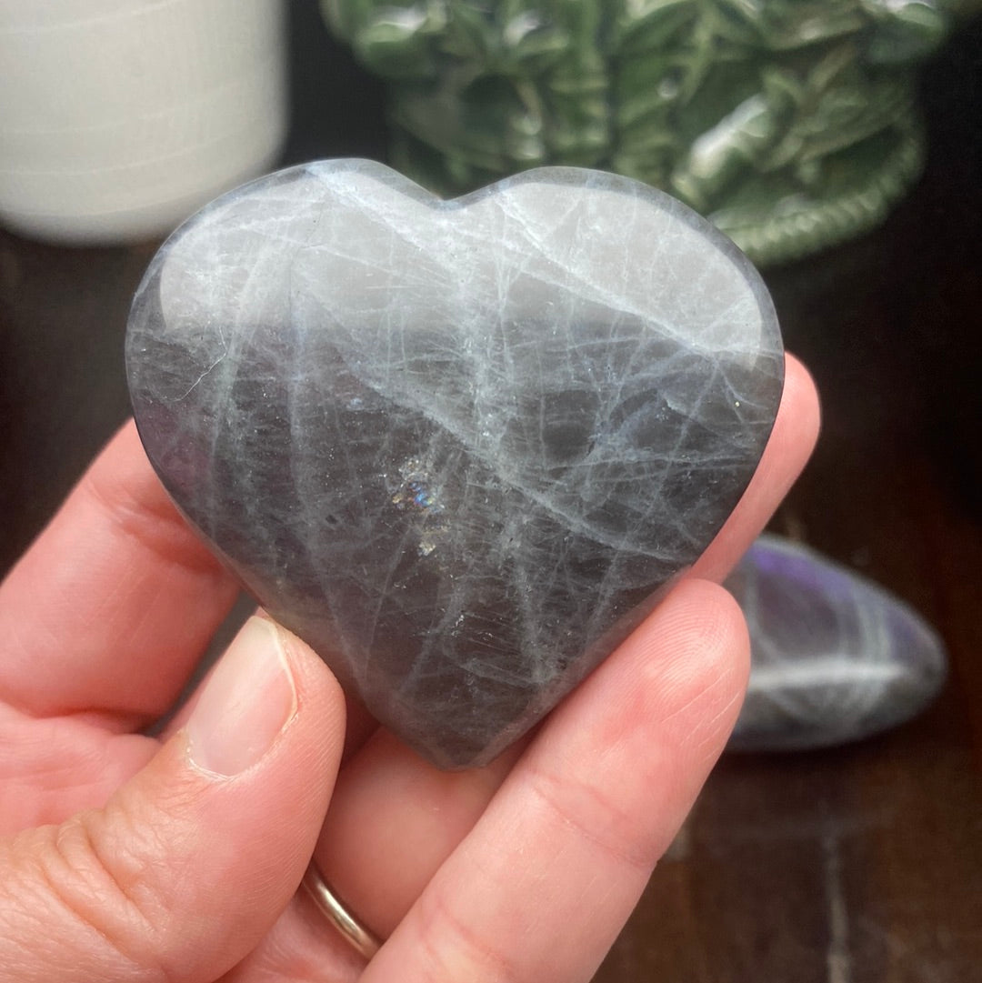 Labradorite Heart Carving