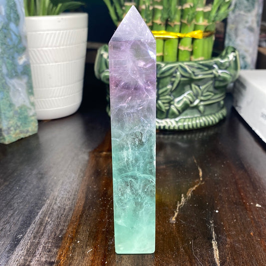 Gemmy Green/purple Fluorite Tower