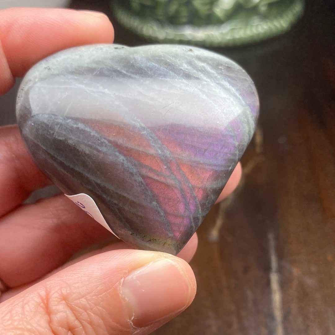 Labradorite Heart Carving