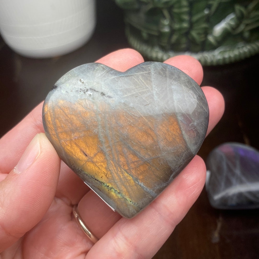 Labradorite Heart Carving