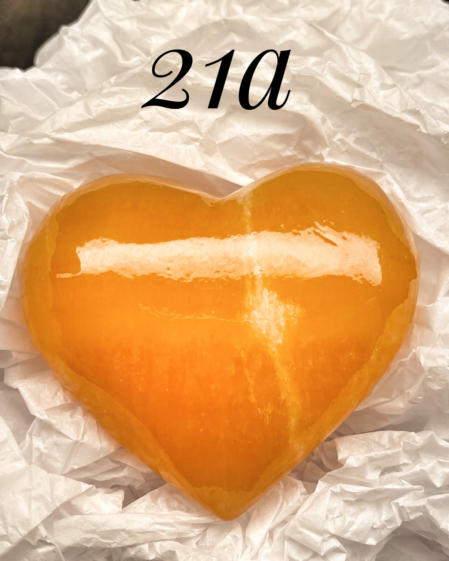 Gemmy Orange Calcite Heart Carving