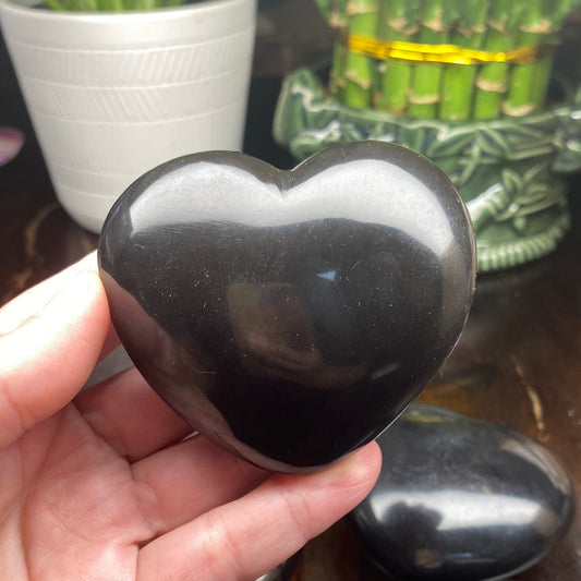 Black Marble Heart Carving