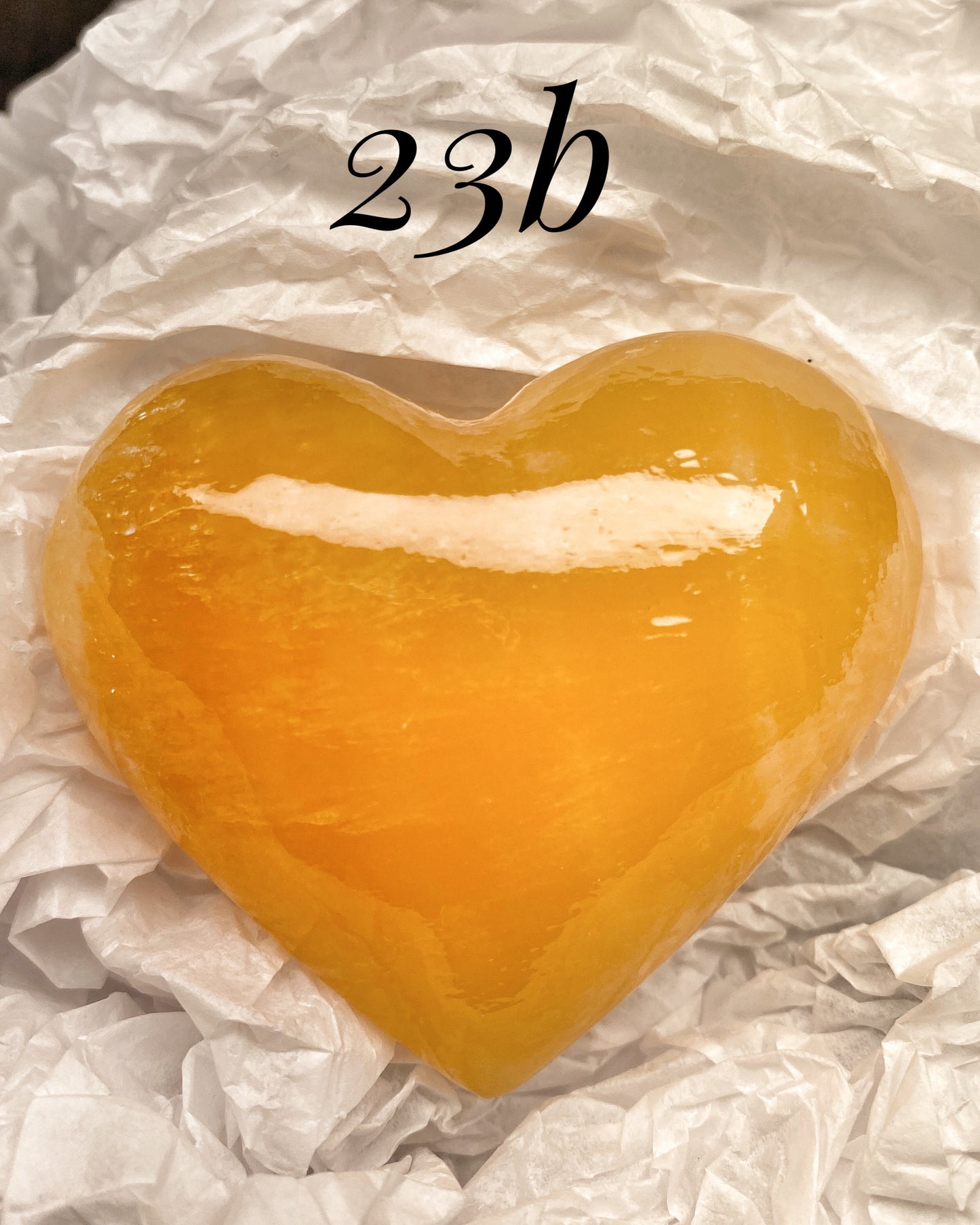 Gemmy Orange Calcite Heart Carving