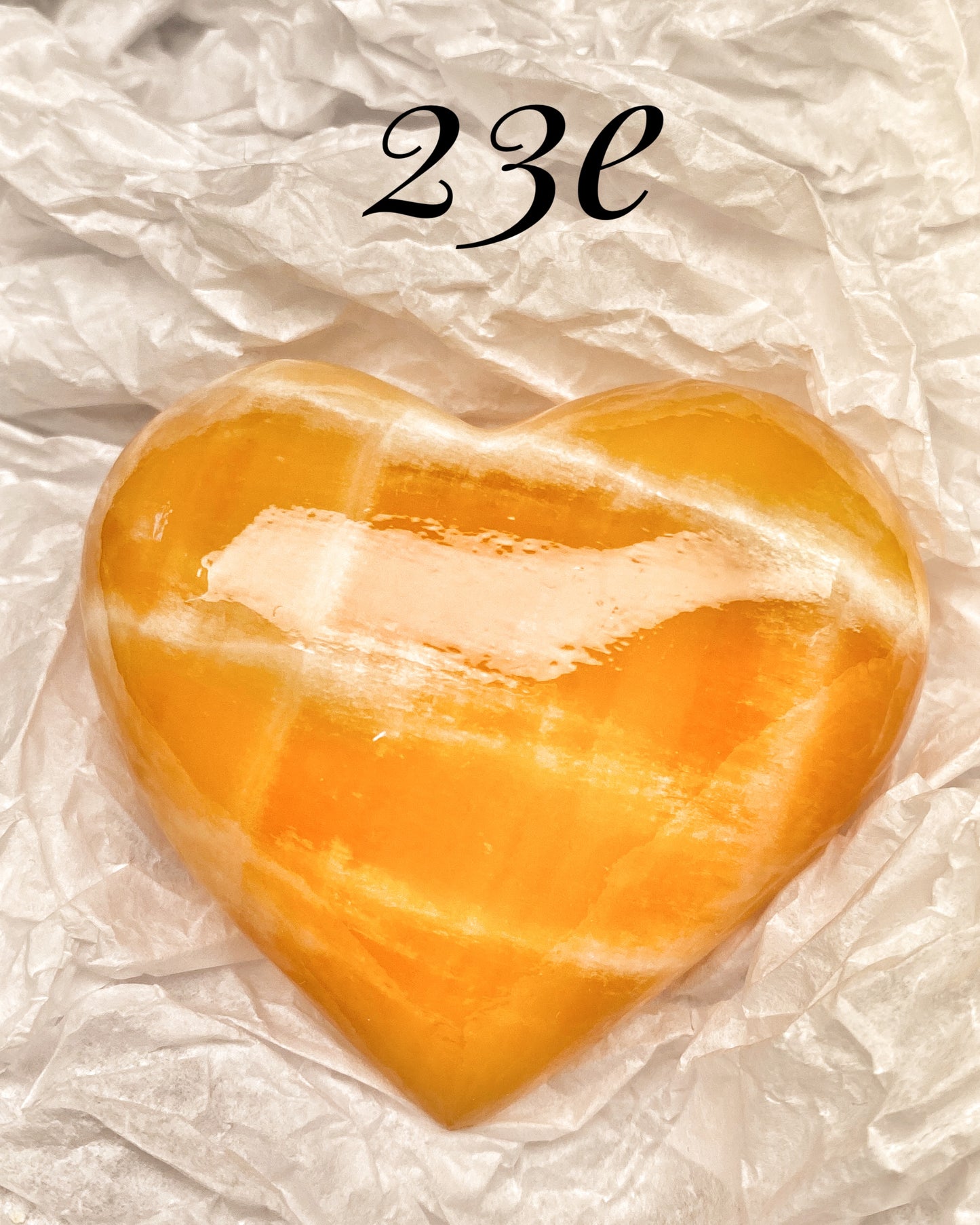 Gemmy Orange Calcite Heart Carving