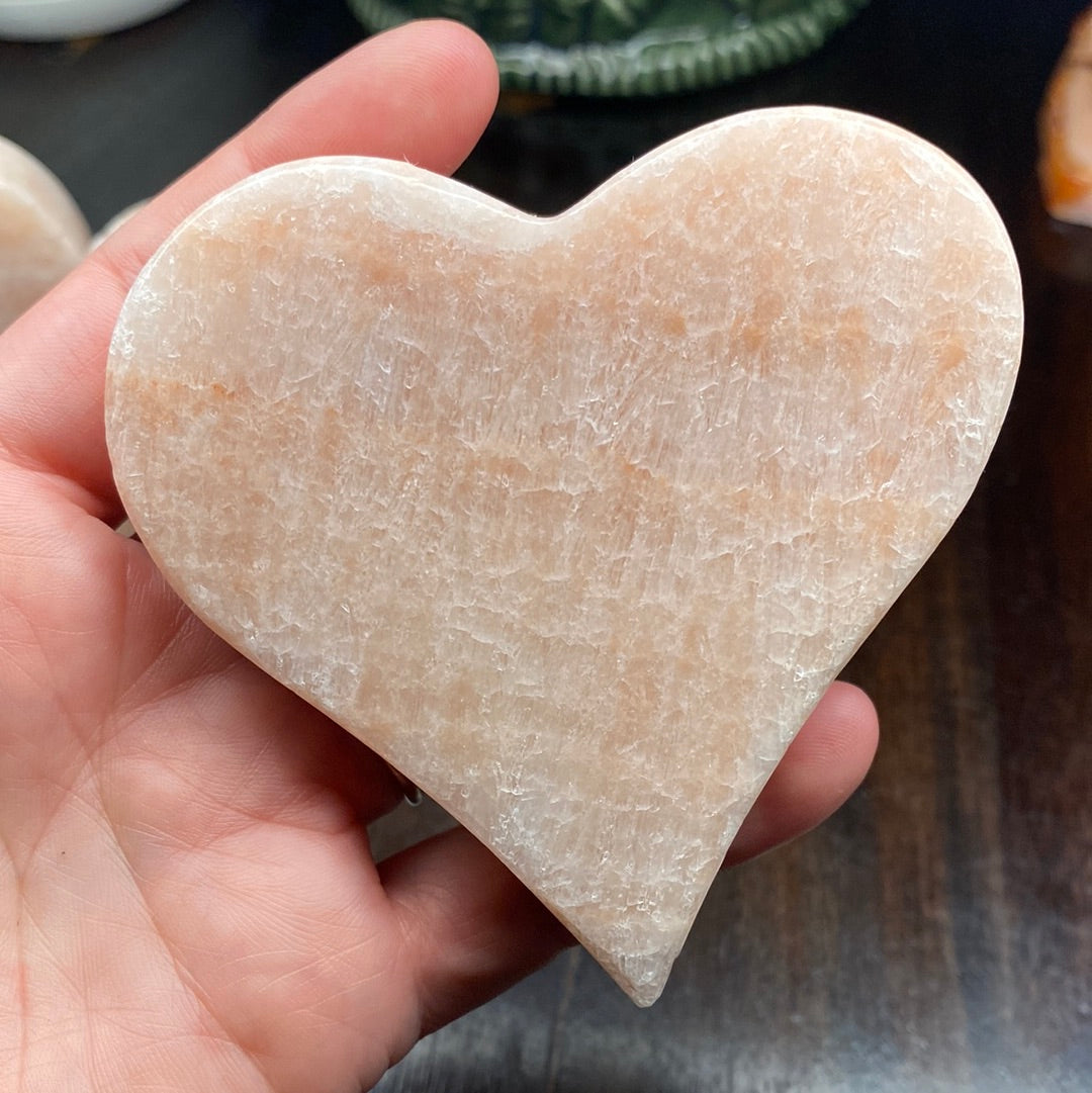 Pink Onyx Heart Carving