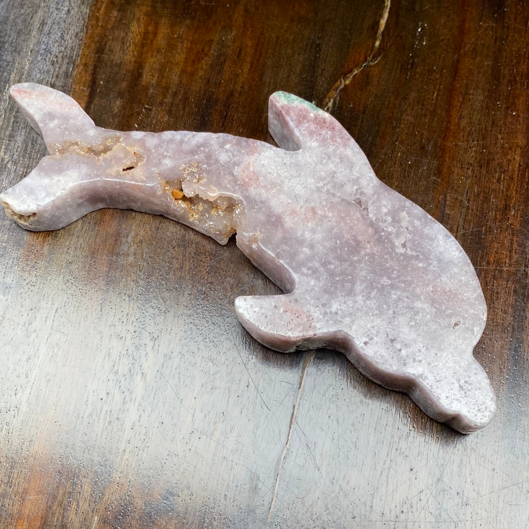 Pink/Purple Amethyst Dolphin Carving