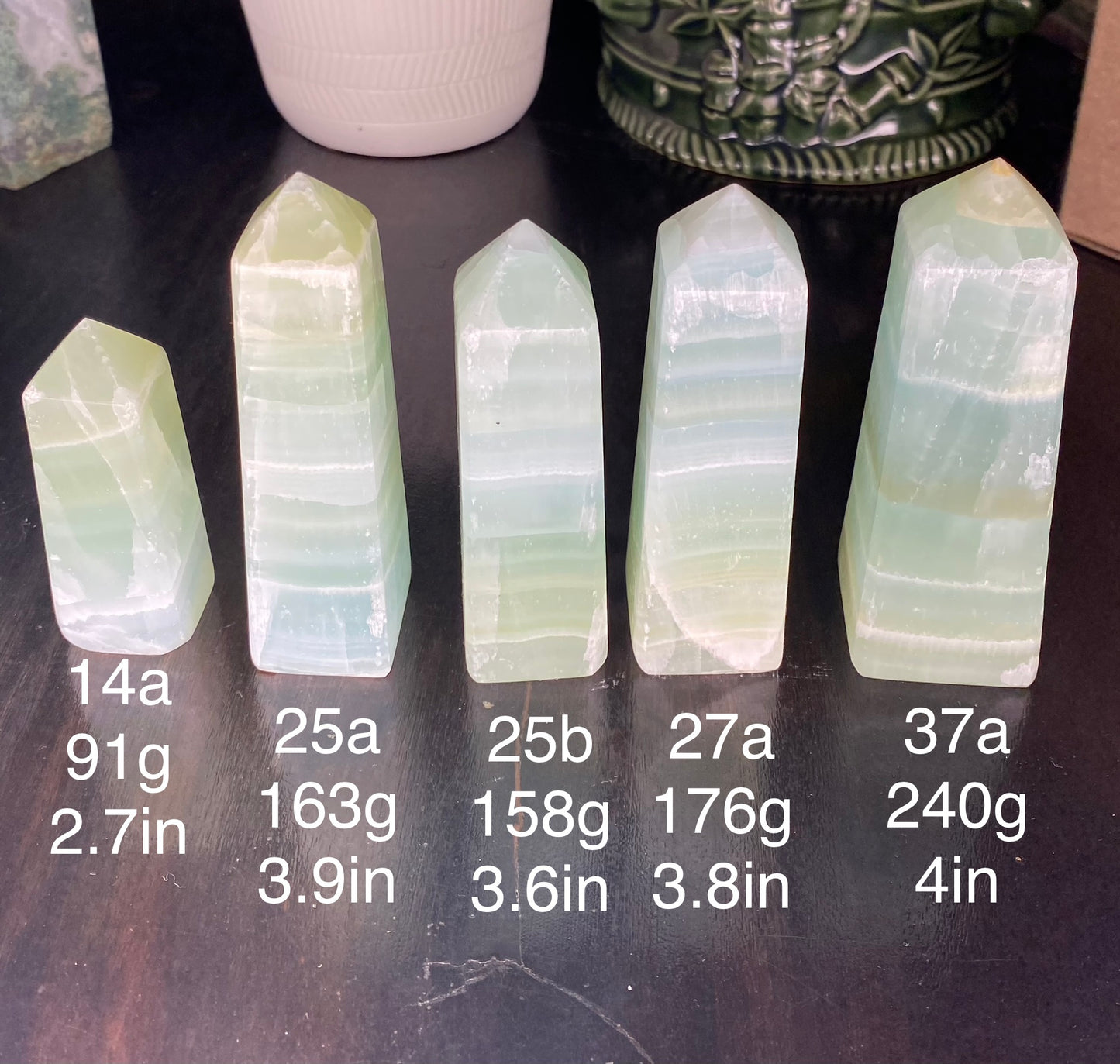 Banded Green Calcite Towers