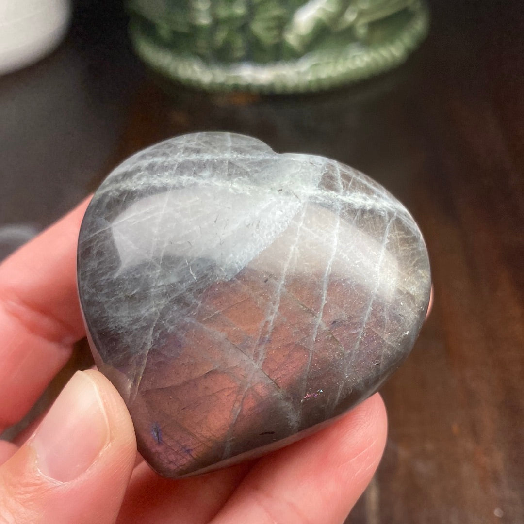 Labradorite Heart Carving