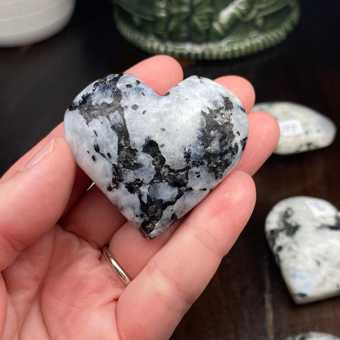 Moonstone Heart Carvings