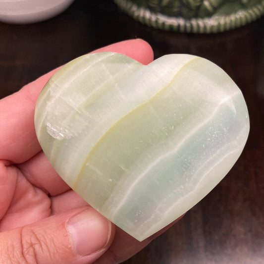 Banded Green Calcite Hearts