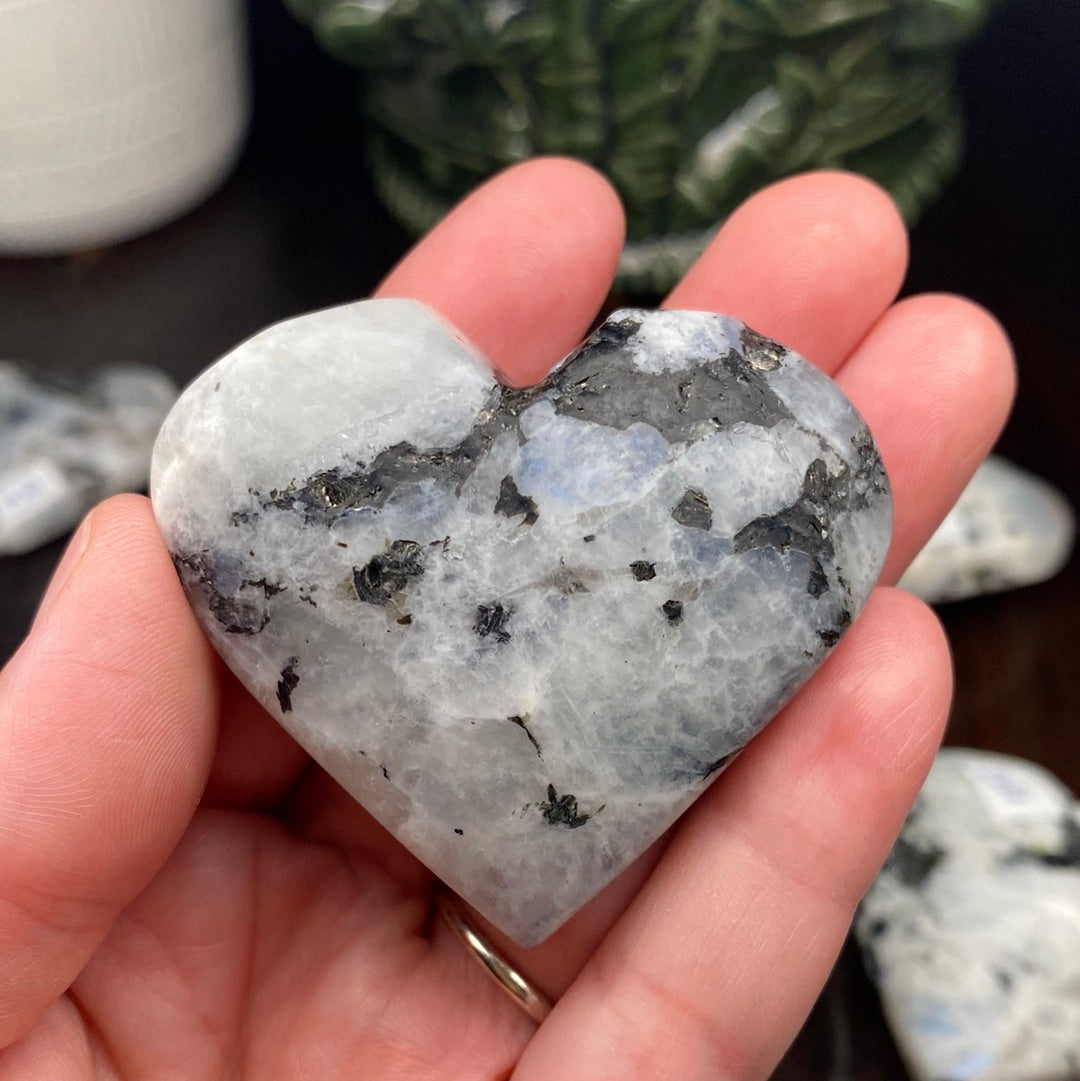 Moonstone Heart Carvings