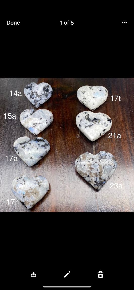 Moonstone Heart Carvings