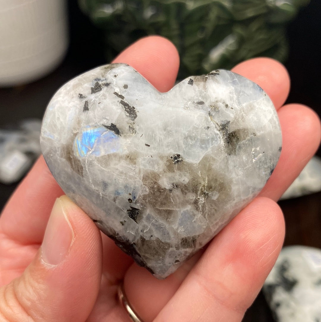 Moonstone Heart Carvings