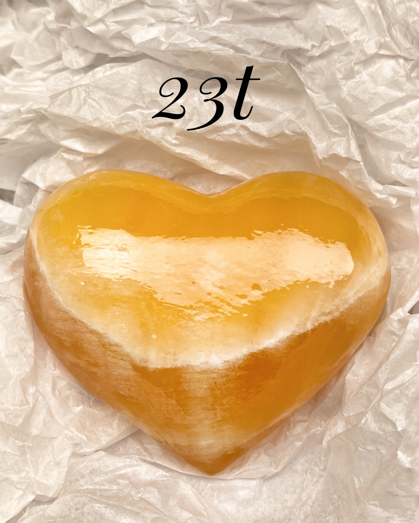 Gemmy Orange Calcite Heart Carving