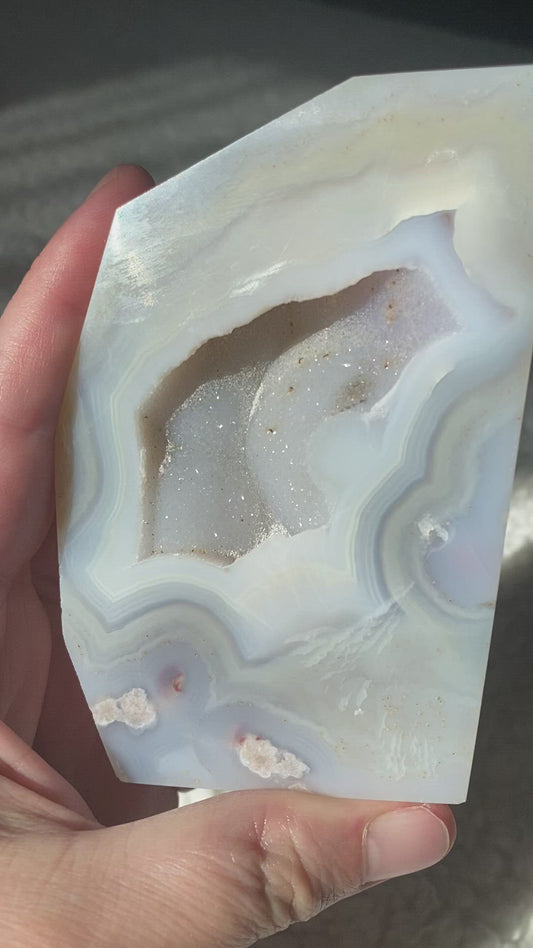 Flower Agate/Blue Chalcedony Slab