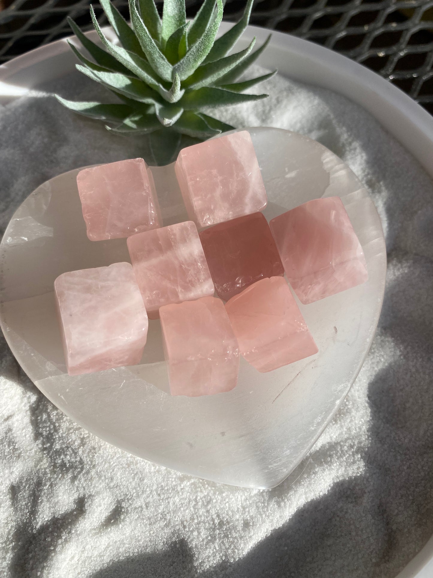 Rose Quartz Cube Tumbles