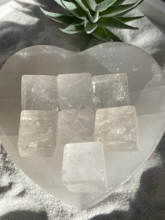 Clear Quartz Cube Tumbles