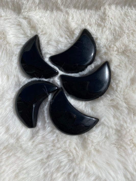 Black Obsidian Crescent Carving