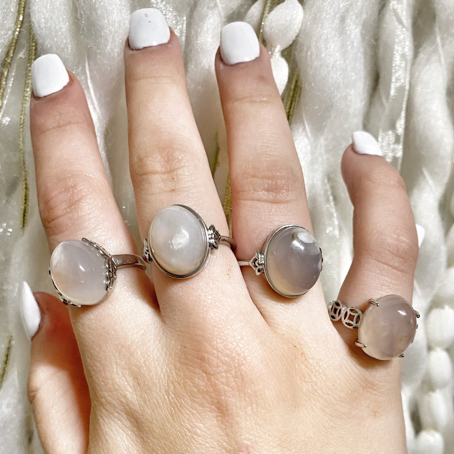 Flower Agate Ring