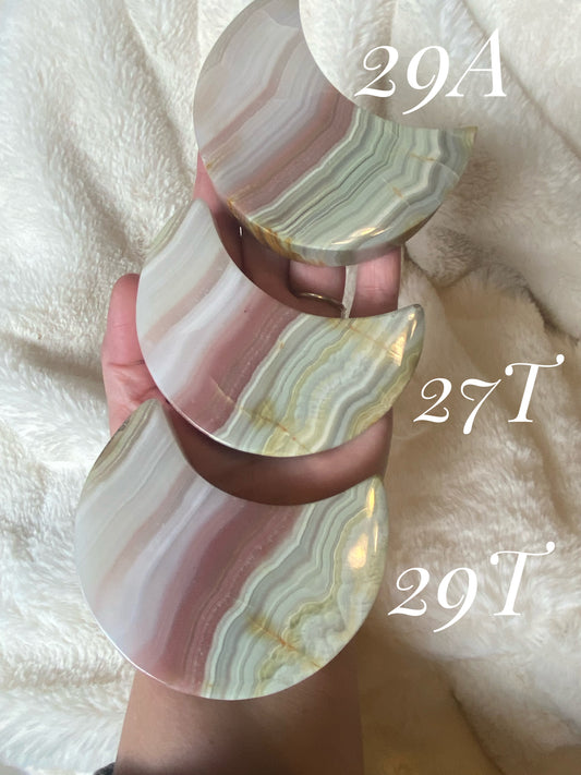 Pink Banded Calcite Crescent