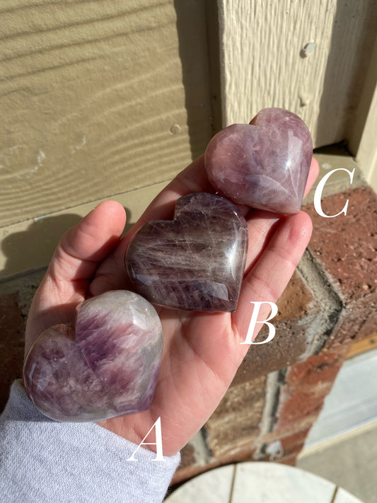 Lavender Rose Quartz Hearts