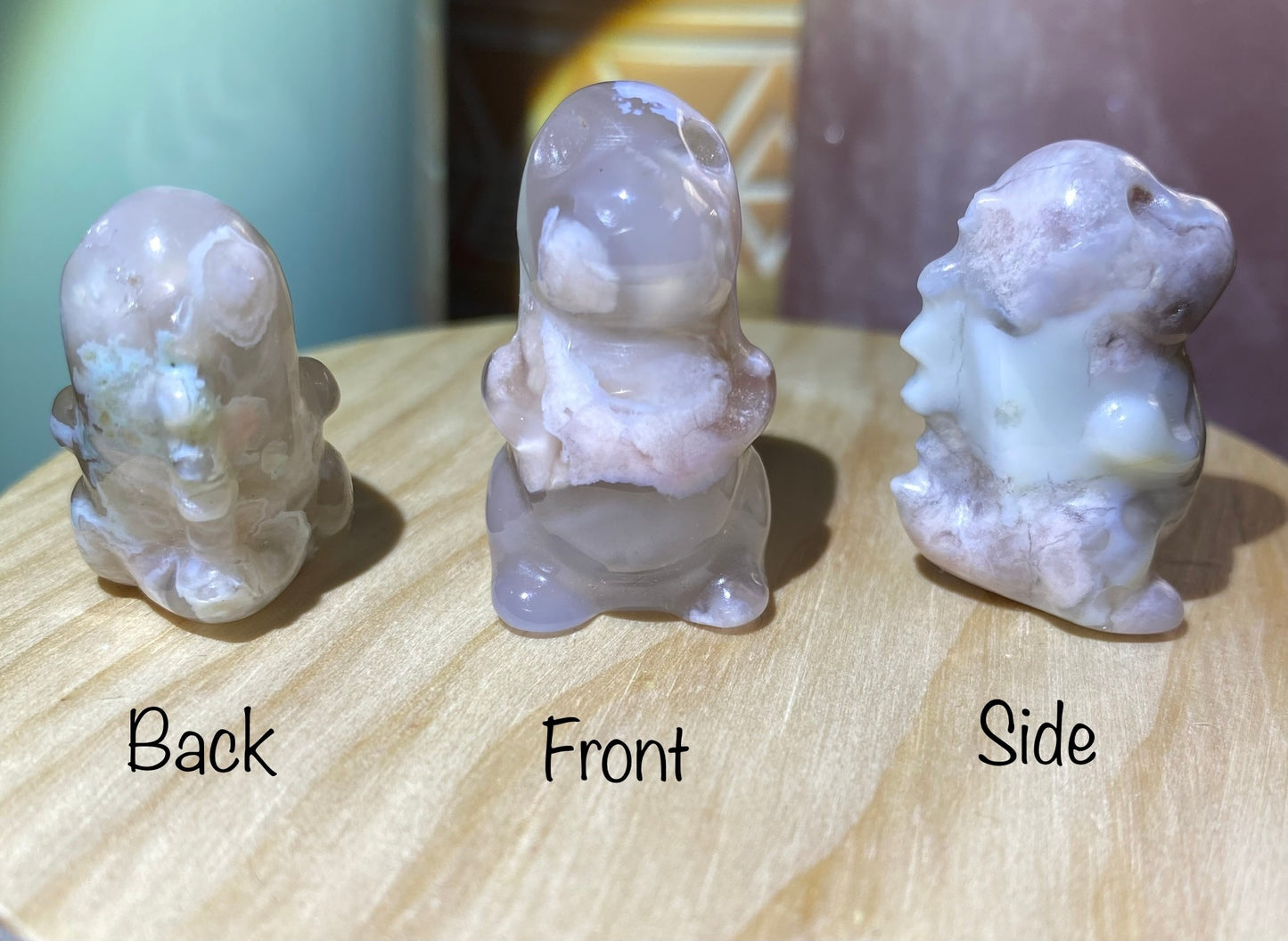 Flower Agate Mini Dinosaur Carvings