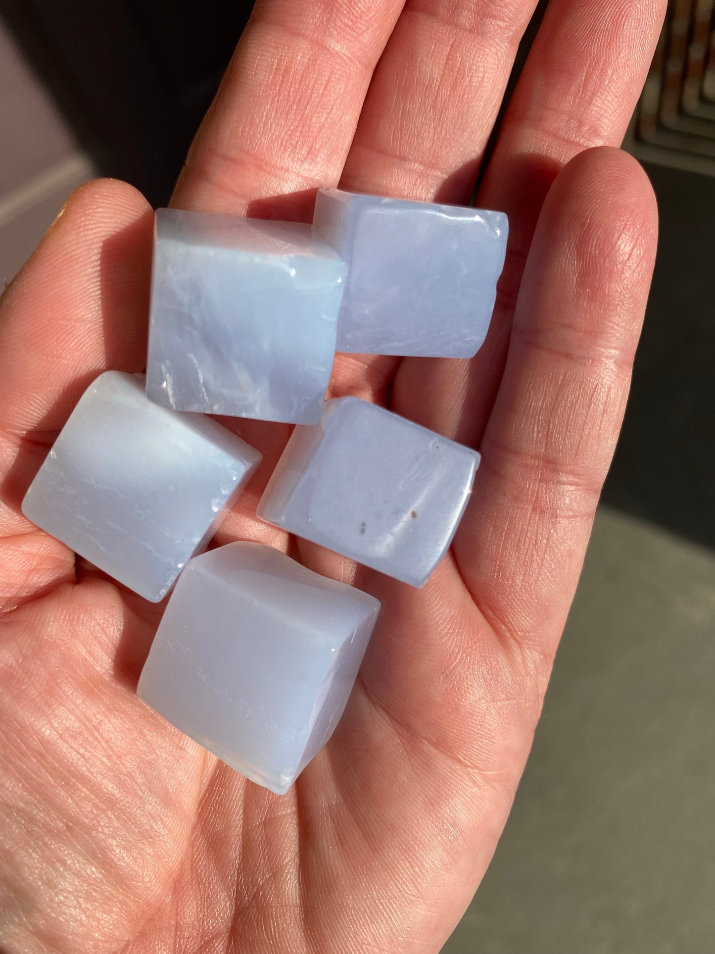 Blue Chalcedony Cube Tumbles