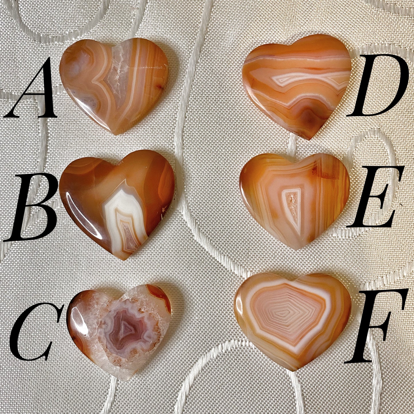 Carnelian Heart Carvings