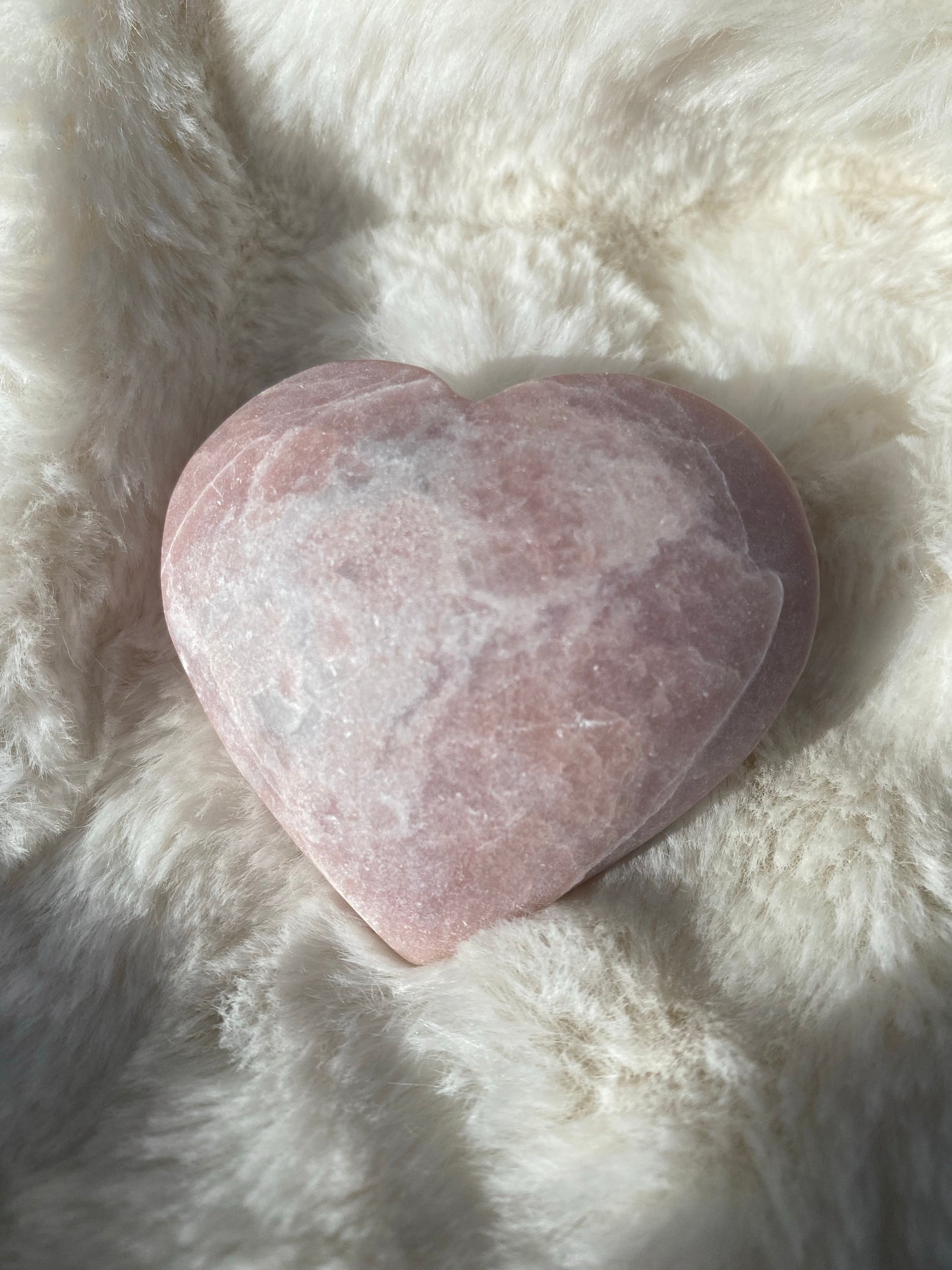 Pink Opal Heart Carving