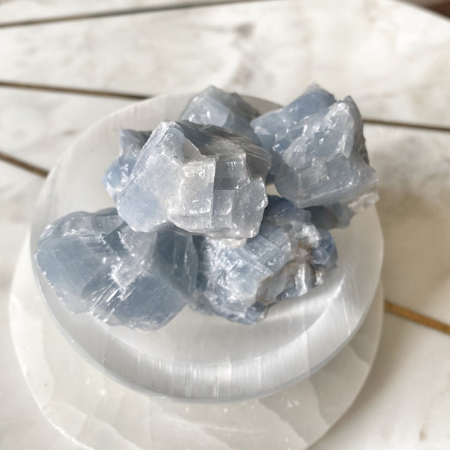 Blue Calcite Raw Tumble