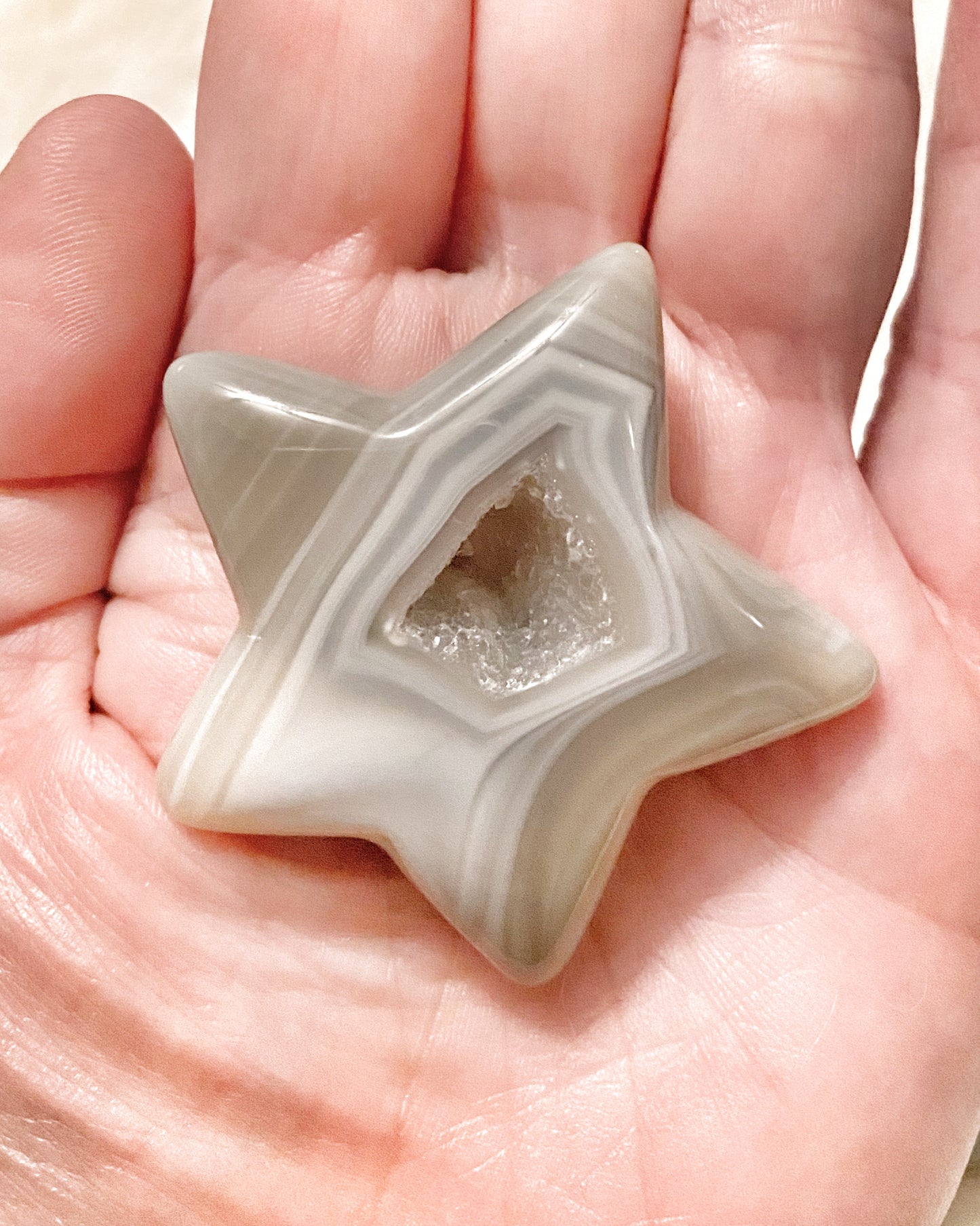 Banded Agate Star Carvings