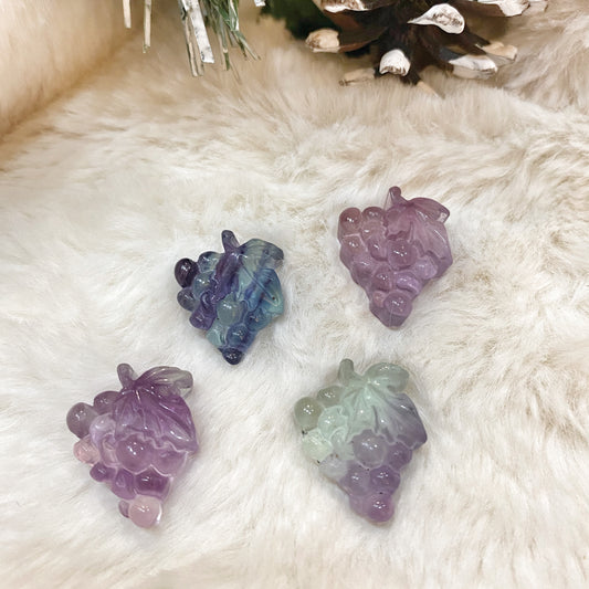 Fluorite Grape Bundle Carving