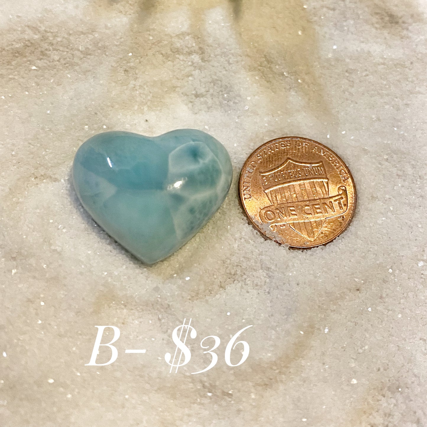 Larimar Heart Carvings