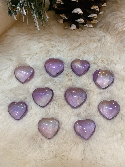 Amethyst Heart Carvings