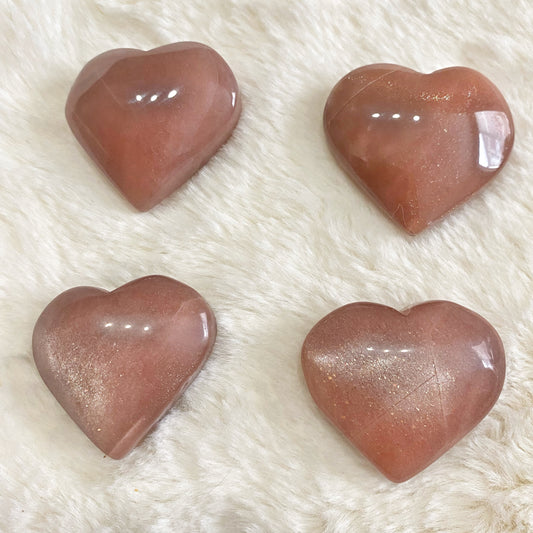 Peach Moonstone Hearts