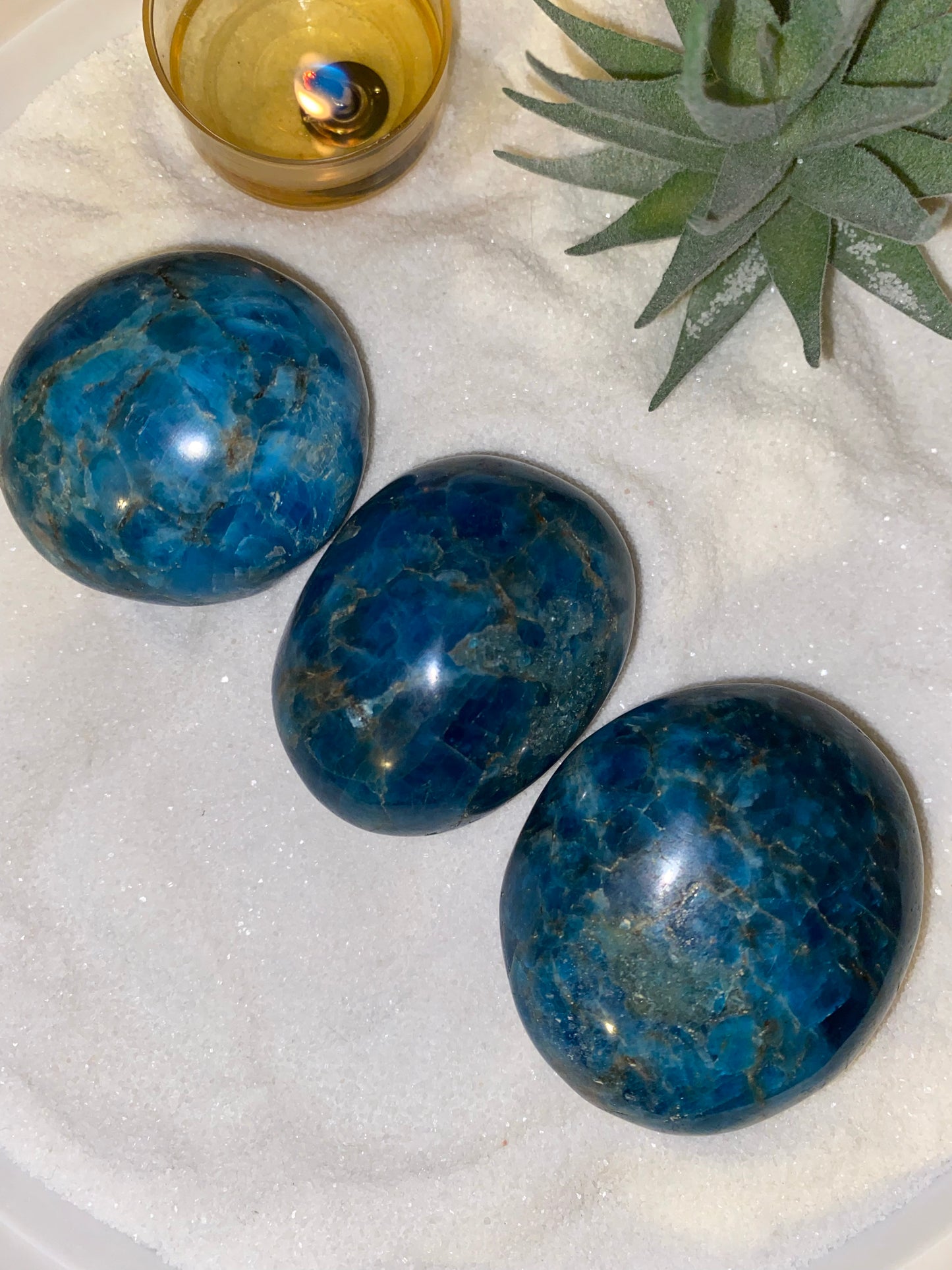 Blue Apatite Palmstone