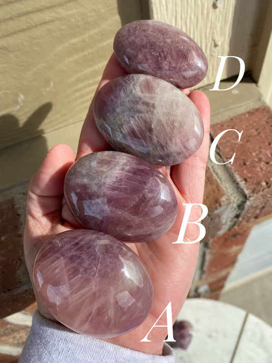 Lavender Rose Quartz Palmstone