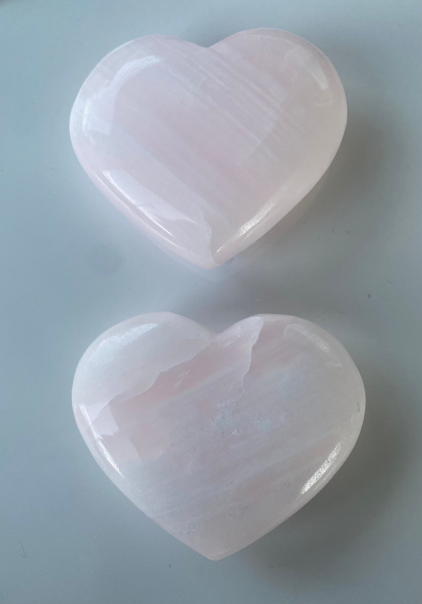 Pink Mangano Calcite Hearts