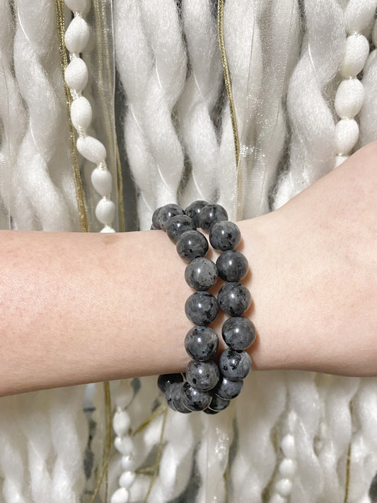 Larvikite Bead Bracelet