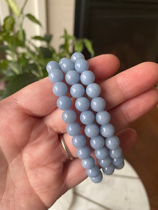 Angelite Bead Bracelet