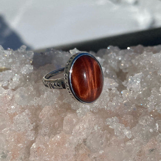 Red Tigers Eye Ring