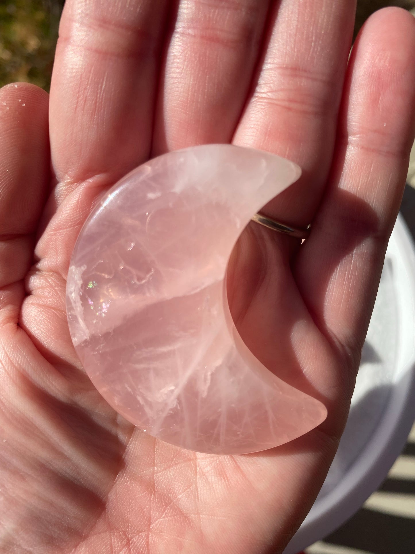 Rose Quartz Crescent