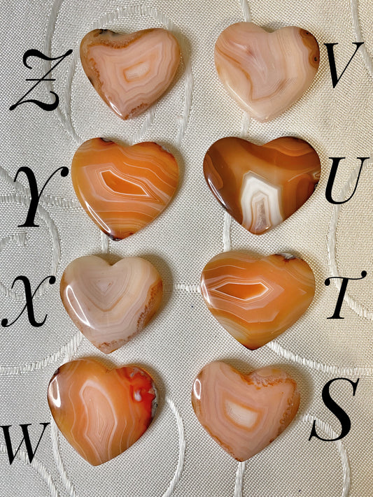 Carnelian Heart Carvings