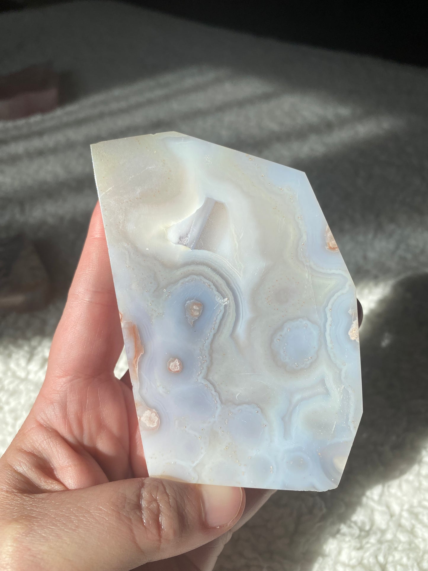 Flower Agate/Blue Chalcedony Slab