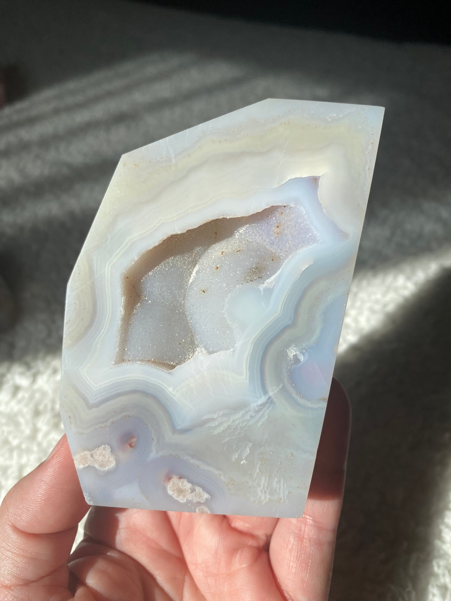 Flower Agate/Blue Chalcedony Slab