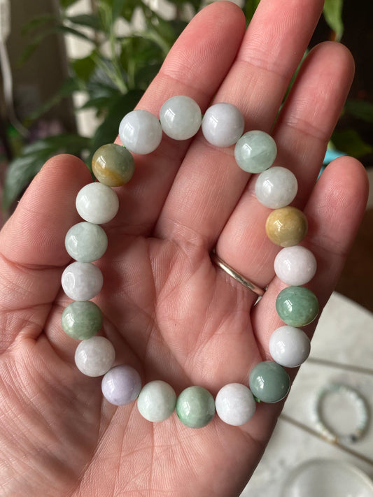 Jade Multi Color Bead Bracelet